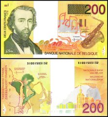Belgium 200 Francs Banknote, 1995 ND, P-148, UNC