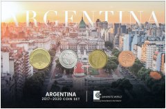 Argentina 1 - 10 Pesos, 4 Pieces Coin Set, 2017-2020, Mint