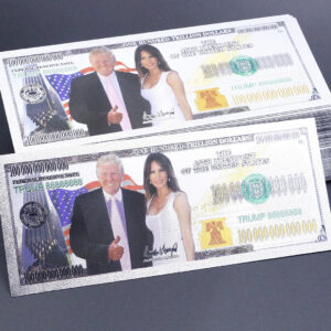 Lot 100 Pcs Donald & Melania Trump One Hundred Trillion Silver Banknotes Money