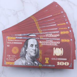 Lot 100 Pcs Red US dollar $100 Paper Money Banknote Collection Craft Prop Game