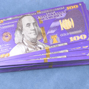 Wholesale Lot 100 Pcs Purple $ 100 Dollar Money Banknotes Crafts Gift Prop Game