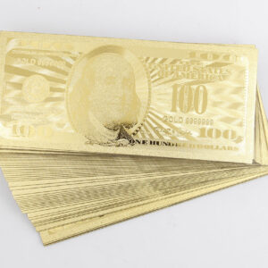 Wholesale Lot 100 Pcs Gold Foil $100 Dollar Design US Banknotes Craft Novelty