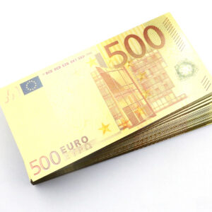 Lot 100 Pcs 500 Euros Paper Money Crafts Color Gold Banknotes Gift Game New