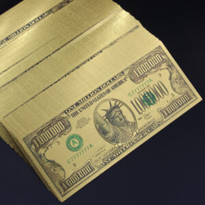 100 Pcs Gold Banknote Statue of liberty 1 Million Mount Rushmore Gift Souvenir