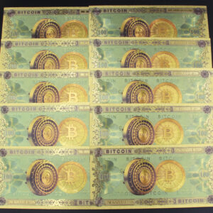 Wholesale 100 PCS 100 BTC Gold Foil Banknote Un-currency Money Souvenir Gift