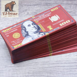 Lot 100 Pcs New $ 100 Dollar Red Notes Money Banknotes Crafts Gift Prop Game