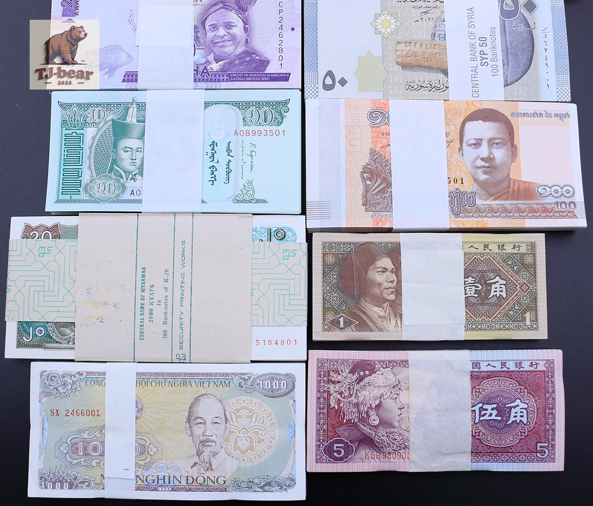 Wholesale 10 bundles of 1000 banknotes foreign paper money UNC collections gift - Image 4
