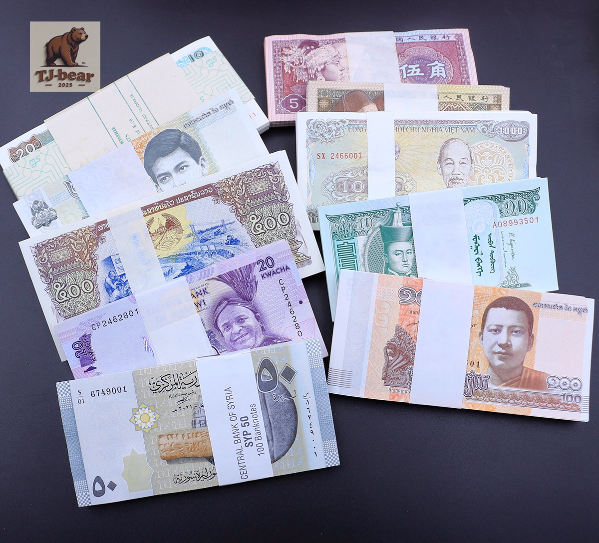 Wholesale 10 bundles of 1000 banknotes foreign paper money UNC collections gift - Image 6