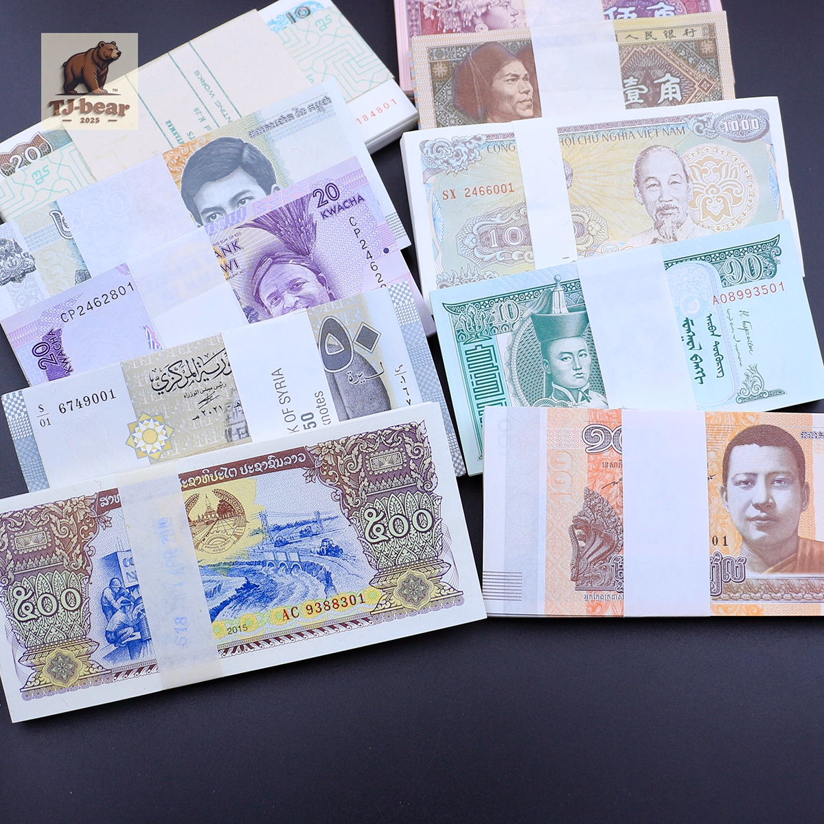 Wholesale 10 bundles of 1000 banknotes foreign paper money UNC collections gift - Image 8